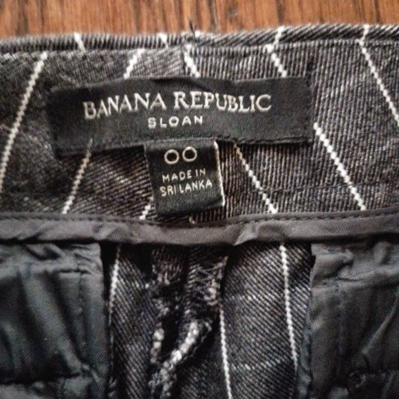 Banana Republic Sloan Fit Women's B&W Striped Pants Size 00 - Picture 6 of 6